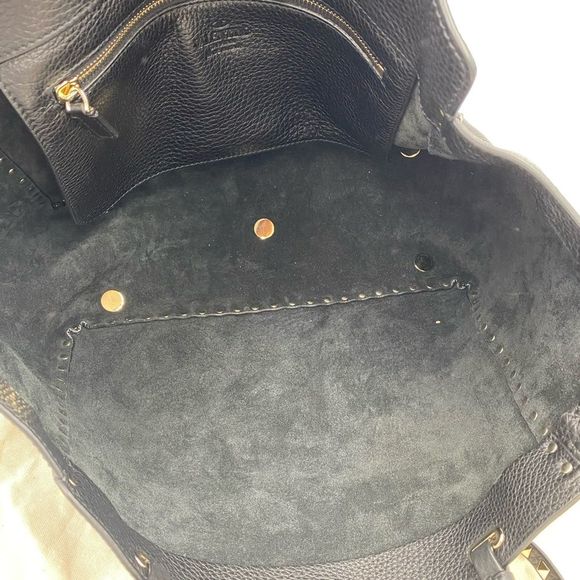 Women’s Valentino Garavani rockstud pebble grain calfskin tote bag made in Italy - Picture 15 of 17